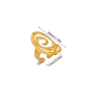 Detailed view of golden spiral ring with 30mm length and adjustable open design - Irregular Spiral Geometric Style (G128786)