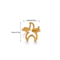 Detailed dimensions of 18K gold plated flower ring with 18mm width and 20mm height - Abstract Starfish Style (JZ8608)