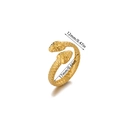 Detail shot showing a 12mm wide 18K gold snake ring with realistic scale texture - Double-headed Snake Open Ring (JZ8802G)