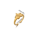 Detail view of the 10mm starfish ring dimensions with an adjustable 17mm inner diameter - Sea Star Styled Open Ring (JZ8817G)