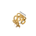 Detalle de anillo hueco vintage con baño de oro y dimensiones de 14 mm de anchura - Anillo Hueco Ovalado Entrelazado (JZ8823G)