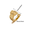 Detail view of 18K gold plated ring showing adjustable band width and sunflower butterfly dimensions - Butterfly Sunflower Hollow Ring (JZ8775G)