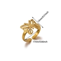 Detail view showing 13mm butterfly width and 17mm adjustable ring diameter measurements - Hollow Butterfly Frosted Ring (JZ8789G)