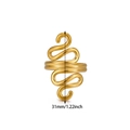 Detail view of gold snake-style wavy ring showing 31mm height measurement on white backdrop - Snake Wave Spiral Ring (JZ8801G)