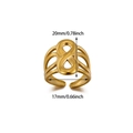 Detailed size view of an 18K gold-plated infinity hollow line ring with measurements - Infinity Hollow Multi-Layer Ring (JZ8839G)