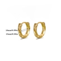 Gold twisted hoop earrings with 10mm inner diameter and 15mm outer diameter dimensions - Twisted Hoop Huggie Style (G11216323)