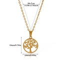 Gold stainless steel Tree of Life necklace with 18mm round cutout pendant and 38+7cm chain - Tree Of Life Style (G276253) / Gold