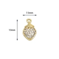 18K gold-plated strawberry pendant charm with micro-pave zircons for DIY jewelry - Strawberry Shape