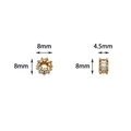 8mm gold plated spacer bead with cubic zirconia stones for DIY jewelry making - Small (8mm x 4.5mm)