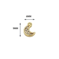 18K gold plated moon pendant with micro-pave zircons, dimensions 6mm by 9mm - Moon-Shaped Pendant (T0243 Moon Flower Triangle)