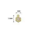 18K gold-plated copper flower pendant with micro-inlaid zircons, 5mm x 7.5mm size - Flower Shape Pendant (T0243 Moon Flower Triangle)