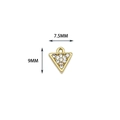 18K gold plated triangle pendant with micro-pave white stones 7.5mm x 9mm size - Triangle Shaped Pendant (T0243 Moonflower Triangle)