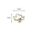 White shell cloud pendant with zircon drop in 18K gold plated finish for jewelry DIY - White Shell Cloud Waterdrop (G010)