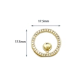 18K gold-plated 17.5mm ring charm with micro-pave zircons and pearl cup setting - Pendant