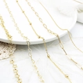 Catene per gioielli fai da te placcate in oro 18K con motivi a cuore e stella su ceramica bianca - Catena a Fiori e Foglie (7*5)