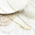 Exquisite 18K gold plated brass box chain necklace with adjustable lobster clasp - No.11 Bamboo Stick Link Chain (Gold)