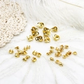 DIY jewelry 18K gold plated brass bead caps and clamshell crimp covers for necklaces - Side Style-Small