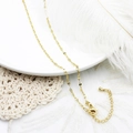 Detail van de 18K vergulde lipketting met karabijnsluiting en verstelbare verlenging - No.6 Lip Link Chain (Gold/Stainless Steel)