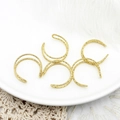 5 stuks 18K vergulde gedraaide ringen voor DIY sieraden maken en kralen accessoires - Dubbellaags Gesneden Stijl / Verstelbaar