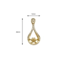 18K vergoldeter Tropfenanhänger mit Mikropavé-Kristallen und Perlenbasis 12x26mm - Tränenform Ohrring Basis Nur (Ohne Perle)