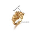 Luxurious 18k gold plated floral copper ring with sparkling cubic zirconia accents - Clustered Floral Style (JZ8696) / Gold
