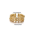 Anillo de cobre trenzado chapado en oro de 18k con circonitas claras, estilo ajustable - Estilo Trenzado Microincrustado (JZ8713)