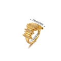 Bague luxe plaquée or 18k avec zircons et design géométrique à lignes croisées - Style Radial Ondulé Radial (G1138683)