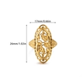 Anillo vintage de oro 18k con diseño floral hueco y dimensiones de tamaño - Estilo Floral Ovalado Calado (JZ8797)