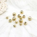 Macro di perle distanziatrici in rame placcato oro per la creazione di gioielli fai da te - Perlina in Silicone Rotonda / 4mm (ai-10 Pezzi/Confezione) / Oro