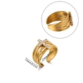 Detail showing dimensions 13mm width and 17mm inner diameter for adjustable cross ring - Cross Woven Texture Style (JZ8448) / Gold