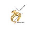 Elegant gold crown ring with zircons and crossover band design in stainless steel - Four Diamond Crown Style (JZ8468) / Gold