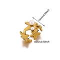 Gold starfish ring with pearls and zircon detailing, 18mm diameter size measurement - Starfish Pearl Style (JZ8635) / Gold