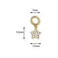 18K gold-plated star pendant with white zircon inlays and detailed size markings - Star