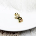 Golden crown letter B pendant with colorful zircon micro-inlay for jewelry DIY - Letter B