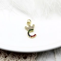Exquisite gold-plated letter C pendant with colorful zircon stones and crown detail - Letter C