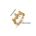 Detailed view of 18K gold plated butterfly ring with dimensions 9mm and 18mm - Hollow Butterfly Micro-pave Style (JZ8712) / Gold