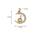 18K gold plated moon pendant with micro-pave crystals and pearl base for DIY jewelry - Moon Pearl Tray Pendant