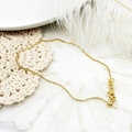 18K gold plated copper box chain bracelet with adjustable sliding bead and lobster clasp - Box Chain / Gold