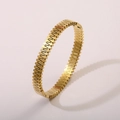 Klassisches 18K vergoldetes Edelstahlarmband mit industriellem Zickzack-Muster - 18K-Gold / Geometrischer Zickzack-Stil (Stil 4)
