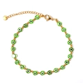 Klassiek groen hars boze oog enkelbandje met vergulde roestvrijstalen ketting - Donkergroen (A814)