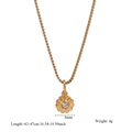 Goldene Halskette aus Edelstahl mit Gänseblümchen-Anhänger und funkelndem Kristallzentrum - 18K-Gold / Januar