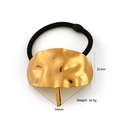 Anillo de pelo minimalista bañado en oro de 18K con textura irregular y gomas - Forma irregular martillada (F963)