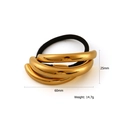 Coletero minimalista de acero inoxidable chapado en oro de 18K con banda elástica y aros - Forma de arco de tres capas (F965)