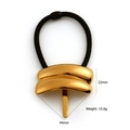 Coletero minimalista de metal pulido oro de 18K con banda elástica negra - Forma de arco de dos capas (F966)