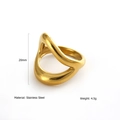 Unregelmäßiger 18K vergoldeter Edelstahlring mit Wellendesign und 20mm Höhe im modernen Stil - US 6 / Welliges Unregelmäßiges Design (C)