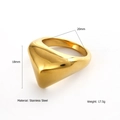 Massiver 18K vergoldeter Edelstahlring in geometrischer Form mit polierter Goldoberfläche - US 6 / Umgekehrtes Dreieck Minimalistisch Geometrisch (D)