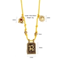 Details zur gelben Kordelkette mit Widder-Sternzeichen und Sonnenanhängern Maße - Widder / 18K-Gold