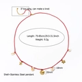 Handmade red rope body chain with natural shell and stainless steel starfish charms - Red Style (W424)