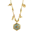 Collier tressé coloré fait main avec breloques dorées du zodiaque Sagittaire et mer - Sagittaire