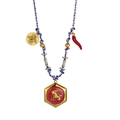 Collier en cordon tissé à la main avec pendentif Capricorne doré et breloque abeille - Capricorne